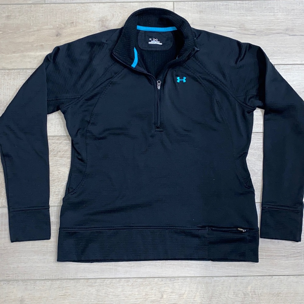 under armour youth size large/women’s XS black quarter zip pullover sweatshirt